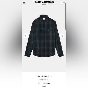 BNWT TEDDY VONRANSON OVERSHIRT
PINE CHECK
OVERSIZED FIT
$695 USD + taxes